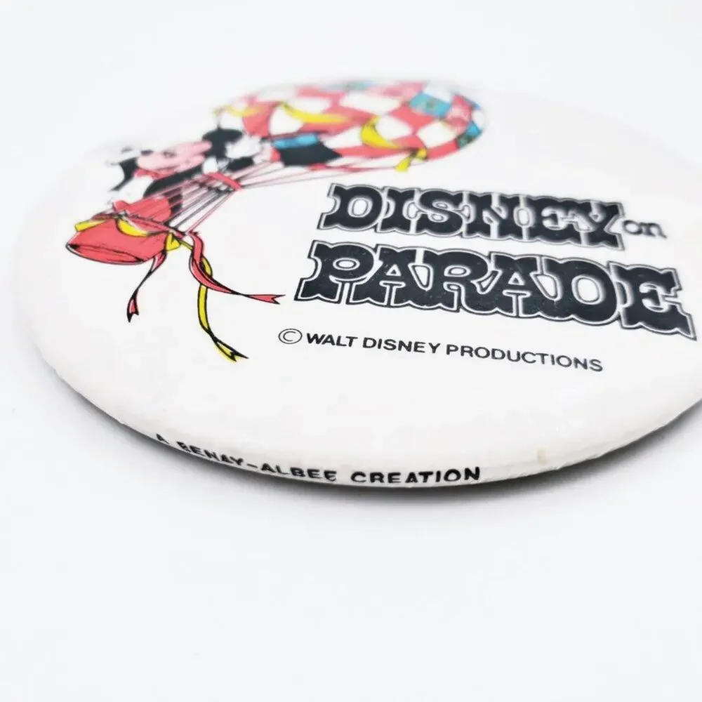 Disney Parks on Parade 70s Pinback Button Mickey Hot Air